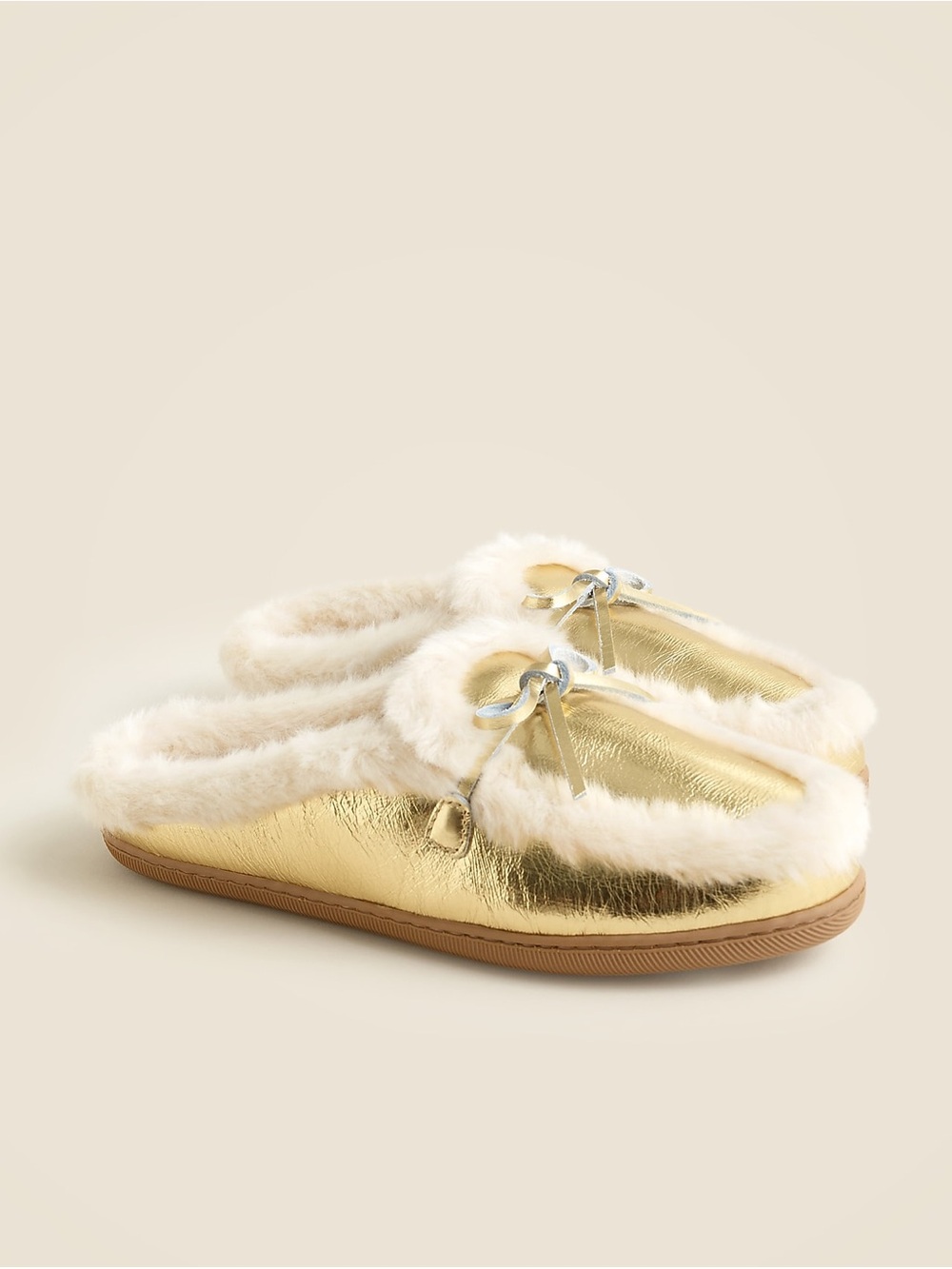 NEW J CREW Lodge mules in metallic gold slipper size 6